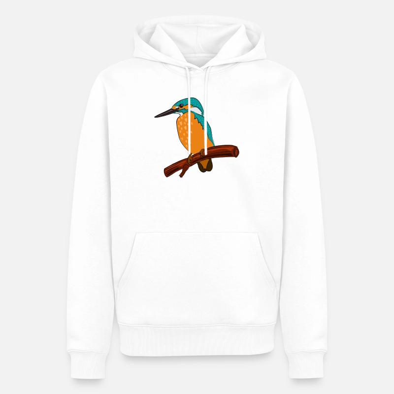 eisvogel vogel bunt - Männer Premium Bio Hoodie - Weiß