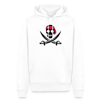 Piraten Totenkopf - Männer Premium Bio Hoodie - Weiß - Vorne - Nico (187cm)