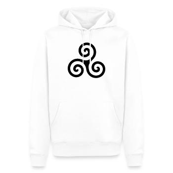 spirale - Sweat à capuche Premium bio Homme - blanc - Devant - Nico (187cm)