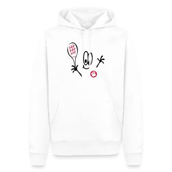 Sport, Tennis ,Tennisball, Comic - Männer Premium Bio Hoodie - Weiß - Vorne - Nico (187cm)