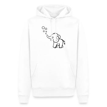 Elefant macht Blasen - Männer Premium Bio Hoodie - Weiß - Vorne - Nico (187cm)