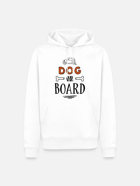 Dog on Board - lustige Hundesprüche - Männer Premium Bio Hoodie - Weiß