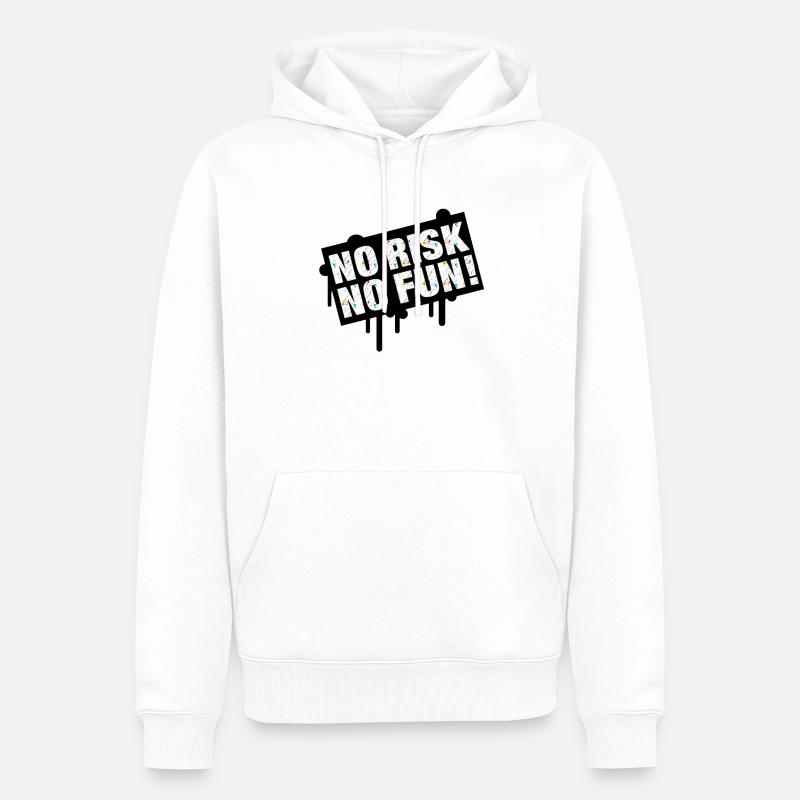 No Risk No Time Célébration Design - Sweat à capuche Premium bio Homme - blanc
