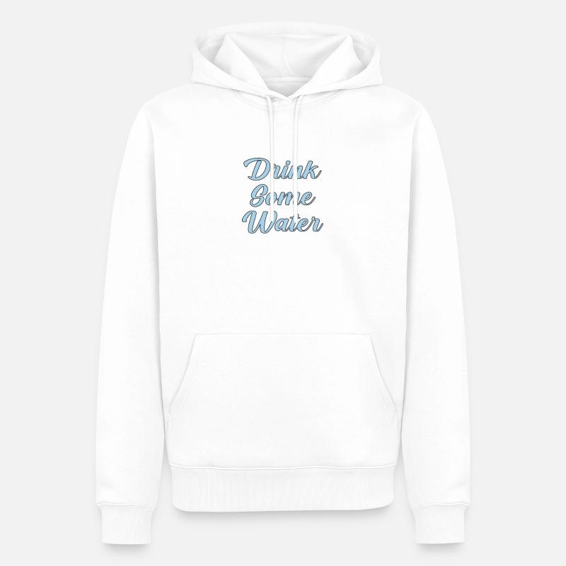 Buvez de l’eau scripte - Sweat à capuche Premium bio Homme - blanc