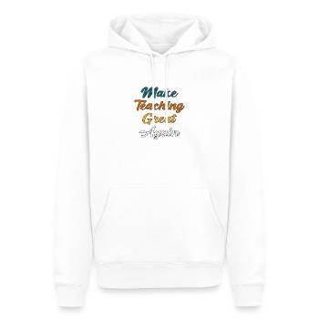 Inspirieren Sie zu großartigem Unterricht - Männer Premium Bio Hoodie - Weiß - Vorne - Nico (187cm)