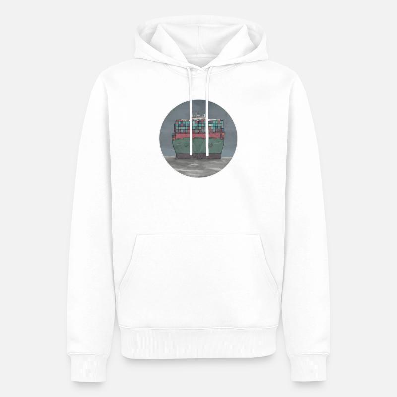 Containerschiff - Männer Premium Bio Hoodie - Weiß