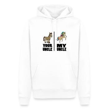 Nièce Neveu De l’Oncle Parrain Ton Oncle Mon - Sweat à capuche Premium bio Homme - blanc - Devant - Nico (187cm)