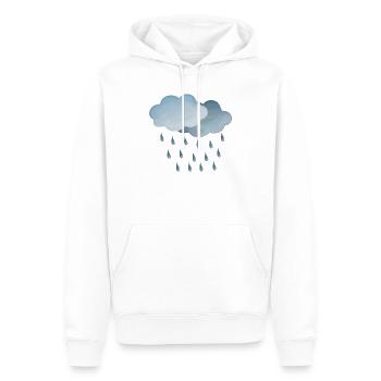Symbole météo pluie-nuages - Sweat à capuche Premium bio Homme - blanc - Devant - Nico (187cm)