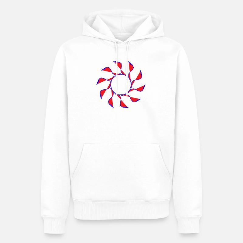 Pinwheel, Flower, Random Pattern Gyroscopic - Sweat à capuche Premium bio Homme - blanc