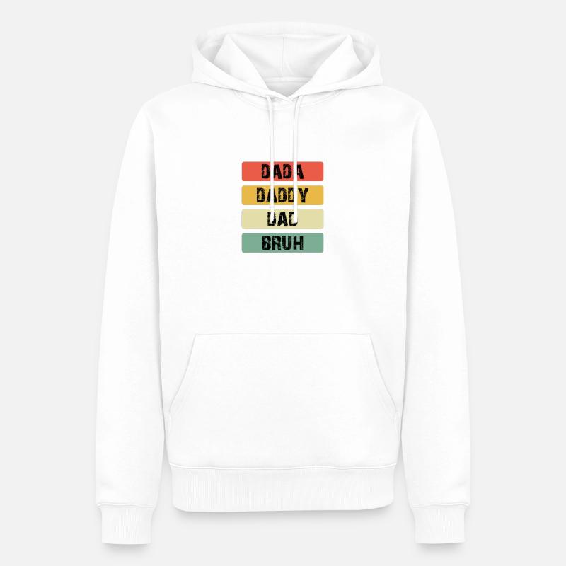 Dada Daddy Dad Bruh Farbbalken - Männer Premium Bio Hoodie - Weiß