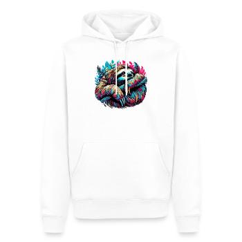 Paresse - Sweat à capuche Premium bio Homme - blanc - Devant - Nico (187cm)