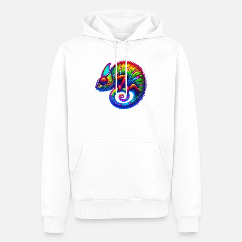Chamäleon - Männer Premium Bio Hoodie - Weiß