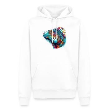 Iguane - Sweat à capuche Premium bio Homme - blanc - Devant - Nico (187cm)