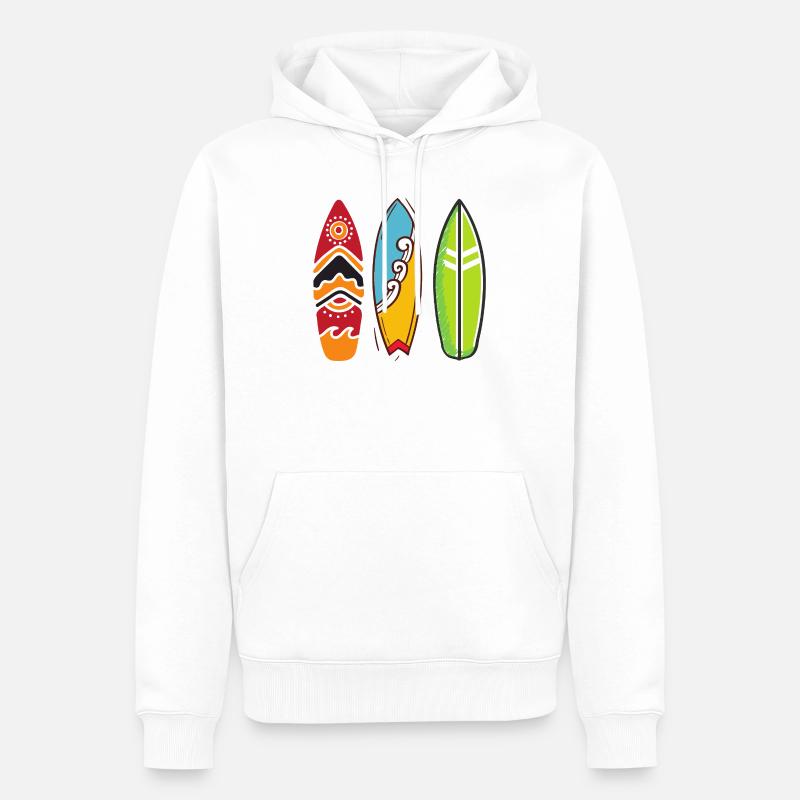 Planches de surf - Sweat à capuche Premium bio Homme - blanc