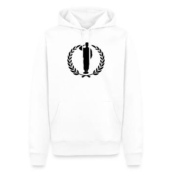 Respekt Soldat Lorbeer Kranz grüßt - Männer Premium Bio Hoodie - Weiß - Vorne - Nico (187cm)