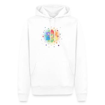 S’épanouir avec des symboles de genre : fierté et appartenance - Sweat à capuche Premium bio Homme - blanc - Devant - Nico (187cm)