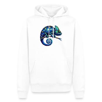 Chamäleon - Männer Premium Bio Hoodie - Weiß - Vorne - Nico (187cm)