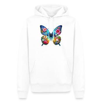 Butterfly Flower Flowers - Men’s Premium Organic Hoodie - white - Front - Nico (187cm)