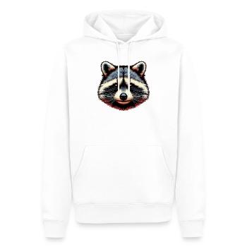 Raccoon - Men’s Premium Organic Hoodie - white - Front - Nico (187cm)