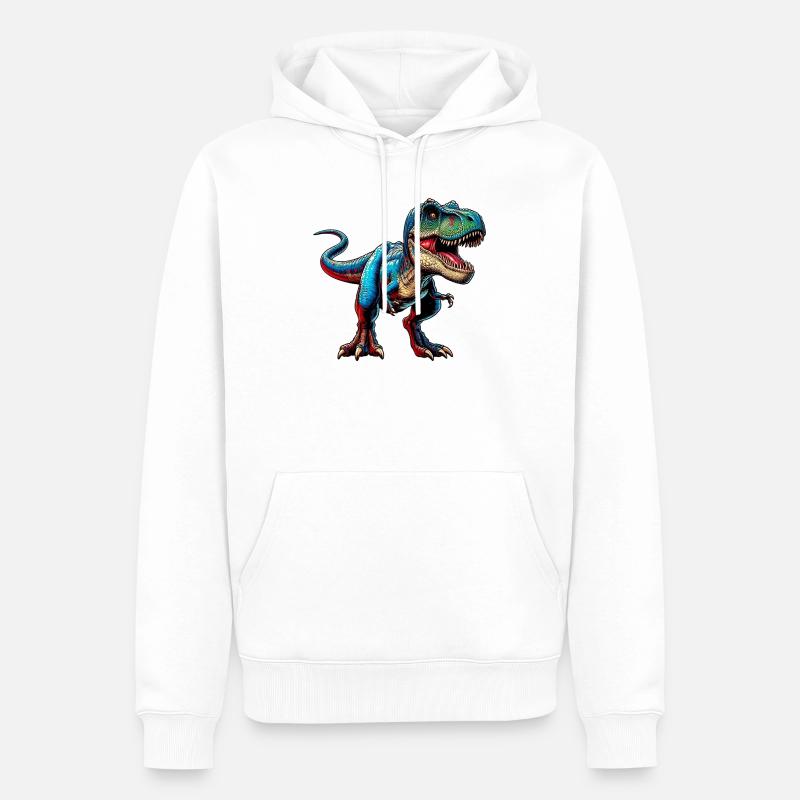Dinosaurier - Männer Premium Bio Hoodie - Weiß