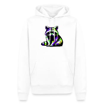 Raton laveur - Sweat à capuche Premium bio Homme - blanc - Devant - Nico (187cm)
