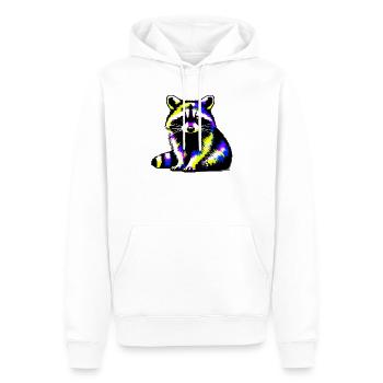 Raton laveur - Sweat à capuche Premium bio Homme - blanc - Devant - Nico (187cm)