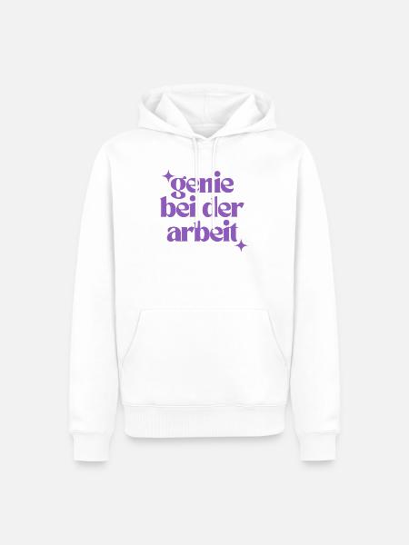 Genie bei der Arbeit - Männer Premium Bio Hoodie - Weiß