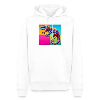 Gecko - Männer Premium Bio Hoodie - Weiß - Vorne - Nico (187cm)