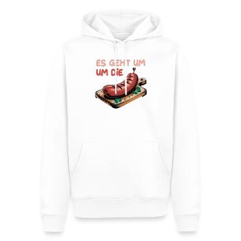 Il s’agit de l’illustration humoristique de la saucisse - Sweat à capuche Premium bio Homme - blanc - Devant - Nico (187cm)