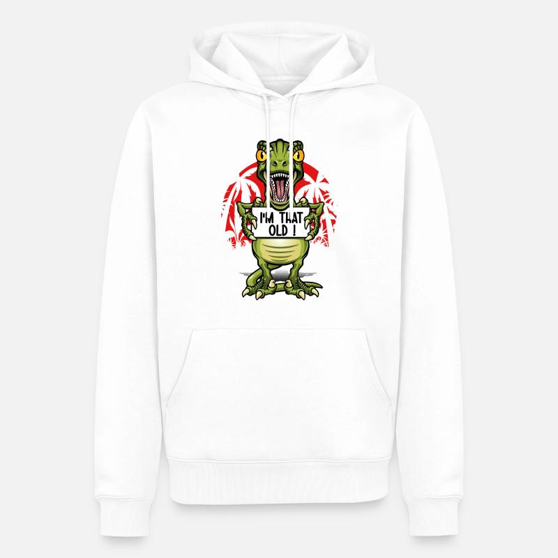 Ich bin ein alter Dinosaurier - Männer Premium Bio Hoodie - Weiß