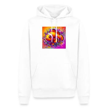 Poisson-clown - Sweat à capuche Premium bio Homme - blanc - Devant - Nico (187cm)