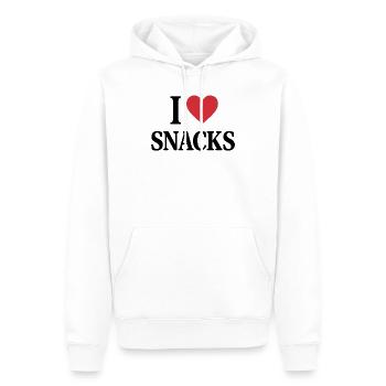 I ❤️ COLLATIONS - Sweat à capuche Premium bio Homme - blanc - Devant - Nico (187cm)