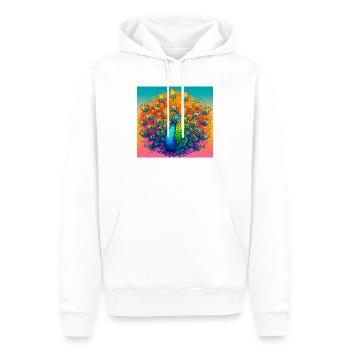paon - Sweat à capuche Premium bio Homme - blanc - Devant - Nico (187cm)