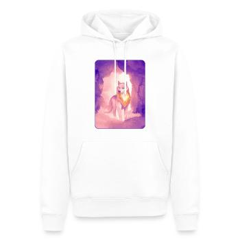 White Wolf in Watercolor 2 (Purple) - Men’s Premium Organic Hoodie - white - Front - Nico (187cm)
