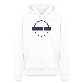 Emblème de la bannière bleue des États-Unis - Sweat à capuche Premium bio Homme - blanc - Devant - Nico (187cm)