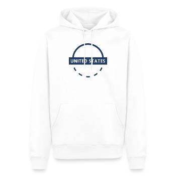 United States Arc Emblem - Men’s Premium Organic Hoodie - white - Front - Nico (187cm)