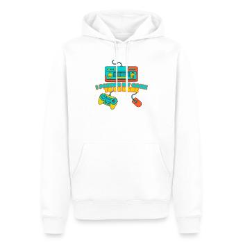 I Paused My Game to Be Here – Funny Gamer Design - Men’s Premium Organic Hoodie - white - Front - Nico (187cm)