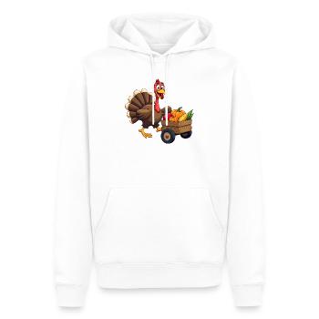 Thanksgiving Drôle Dinde de Thanksgiving - Sweat à capuche Premium bio Homme - blanc - Devant - Nico (187cm)