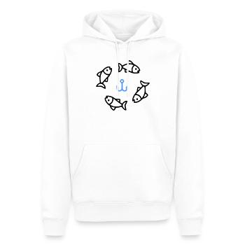 Pêche et pêche | Petri Heil Hobby Logo - Sweat à capuche Premium bio Homme - blanc - Devant - Nico (187cm)