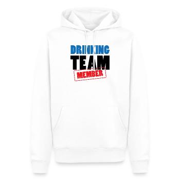 Drinking Team Member / Alcool - Sweat à capuche Premium bio Homme - blanc - Devant - Nico (187cm)