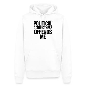 Le politiquement correct me choque - Sweat à capuche Premium bio Homme - blanc - Devant - Nico (187cm)