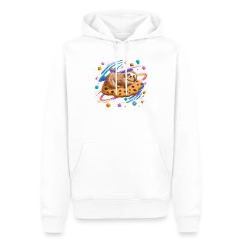 Weltraum-Sloth auf Keks - Männer Premium Bio Hoodie - Weiß - Vorne - Nico (187cm)