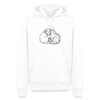 Cute Friends (Cat + Dog) - Männer Premium Bio Hoodie - Weiß - Vorne - Nico (187cm)
