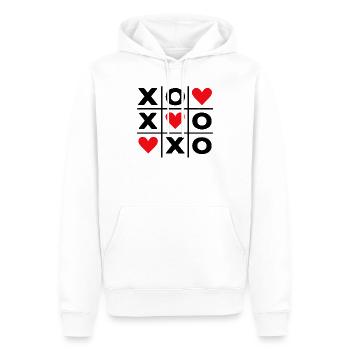 Esthétique minimale de cœurs rouges adorant mignonne - Sweat à capuche Premium bio Homme - blanc - Devant - Nico (187cm)
