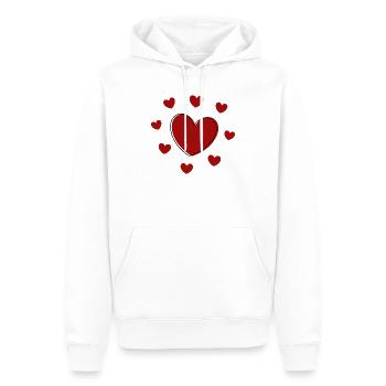 Cadeau rouge de la Saint-Valentin - Sweat à capuche Premium bio Homme - blanc - Devant - Nico (187cm)