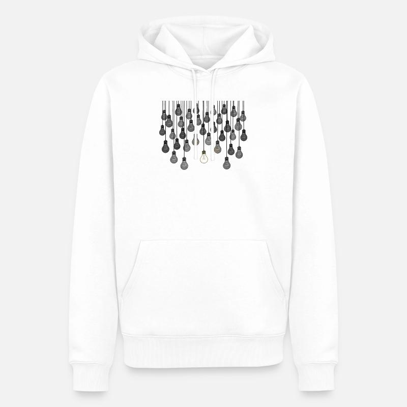 Graues Glühbirnen-Array mit einzigartiger Helligkeit - Männer Premium Bio Hoodie - Weiß