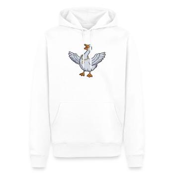 Goldkette Gans Cartoon - Männer Premium Bio Hoodie - Weiß - Vorne - Nico (187cm)