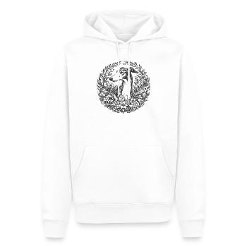 Galgoportrait im floralen Kranz - Männer Premium Bio Hoodie - Weiß - Vorne - Nico (187cm)