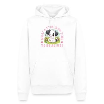 Funny Black Humor Dogs Design - Men’s Premium Organic Hoodie - white - Front - Nico (187cm)