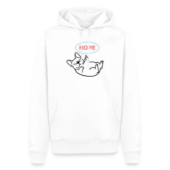 Frenchie Hund Nope Comic Bunt - Männer Premium Bio Hoodie - Weiß - Vorne - Nico (187cm)